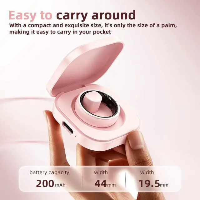 Alt view image 7 of 7 - Ceramic Smart Ring for Women, Pink Fitness & Sleep Tracker, #7 | 24/7 Health Tracking with Heart Rate, Blood Oxygen, HRV & Sleep Monitoring. Ceramic Design, 5ATM Waterproof, No Subscription