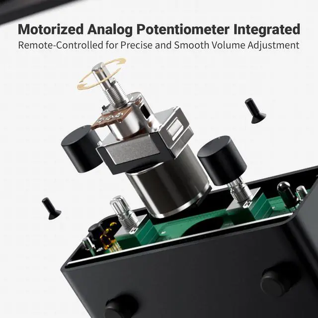 Alt view image 4 of 7 - P4 Mini Preamp with 3 RCA Inputs, Home Audio Stereo Pre amp for Amplifier/Active Subwoofer/Speakers, Preamplifier with 3-Level Adjustable Gain 3/6/9 dB, Bass and Treble Control