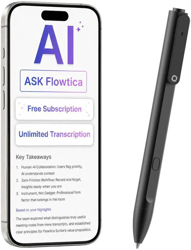 Main image of Voice Recorder, AI Note Taking Device with Unlimited Transcription | 32GB, 30 Hours Recording, Highlight, Visual Notes, Summary Preference, MFi-Certified, Doctor, Layers, Teacher, Sales, Student