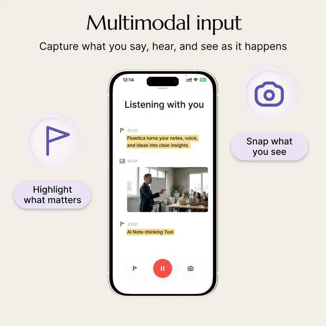 Alt view image 4 of 7 - Voice Recorder, AI Note Taking Device with Unlimited Transcription | 32GB, 30 Hours Recording, Highlight, Visual Notes, Summary Preference, MFi-Certified, Doctor, Layers, Teacher, Sales, Student