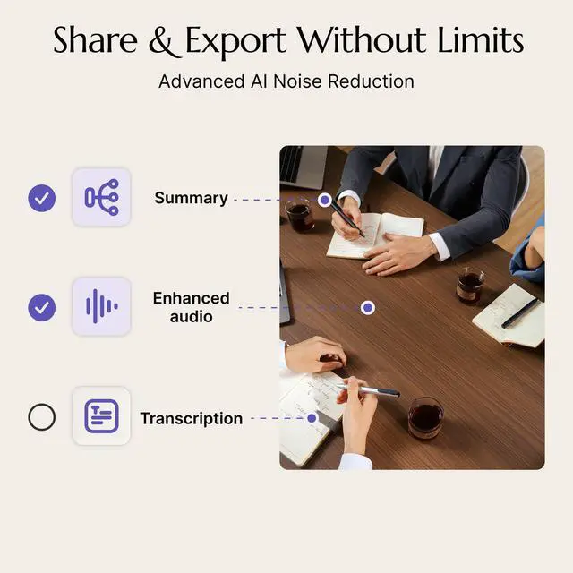 Alt view image 7 of 7 - Voice Recorder, AI Note Taking Device with Unlimited Transcription | 32GB, 30 Hours Recording, Highlight, Visual Notes, Summary Preference, MFi-Certified, Doctor, Layers, Teacher, Sales, Student