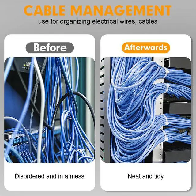 Alt view image 6 of 7 - Zip Ties, 1200pcs Cable Zip Ties 12 Inch, Heavy Duty White Plastic Wire Ties with 50lb Tensile Strength, Self-Locking Nylon Cable Ties, Wire Management for Indoor and Outdoor