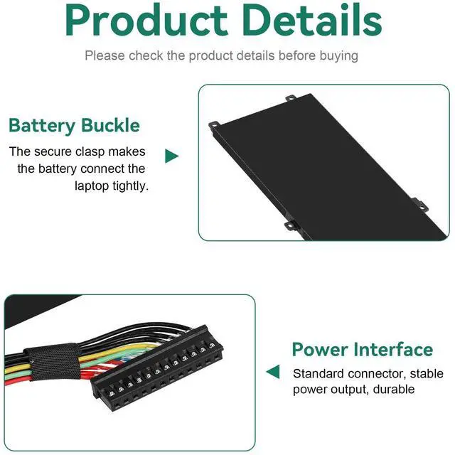 Alt view image 3 of 7 - 4K1VM Laptop Battery Replacement for Dell G7 17 7700 Inspiron 15 7590 7591 7501 Precision 5530 5520 5540 Vostro 15 7500 Gaming Series XPS 15 9570 9560,fits W62W6 0W62W6 9TM7D 09TM7D XYCW0 0XYCW0 V0GMT