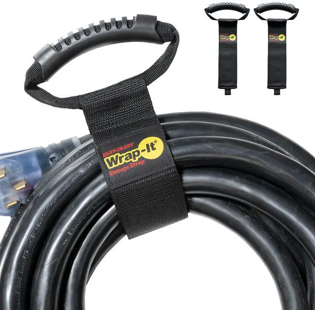 Main image of Easy-Carry Straps - 22" (2-Pack) | Heavy-Duty Hook and Loop Cord Carrying Strap, Hanger, and Organizer with Handle for Pool Hoses, Garden Hoses, Cords, Cables
