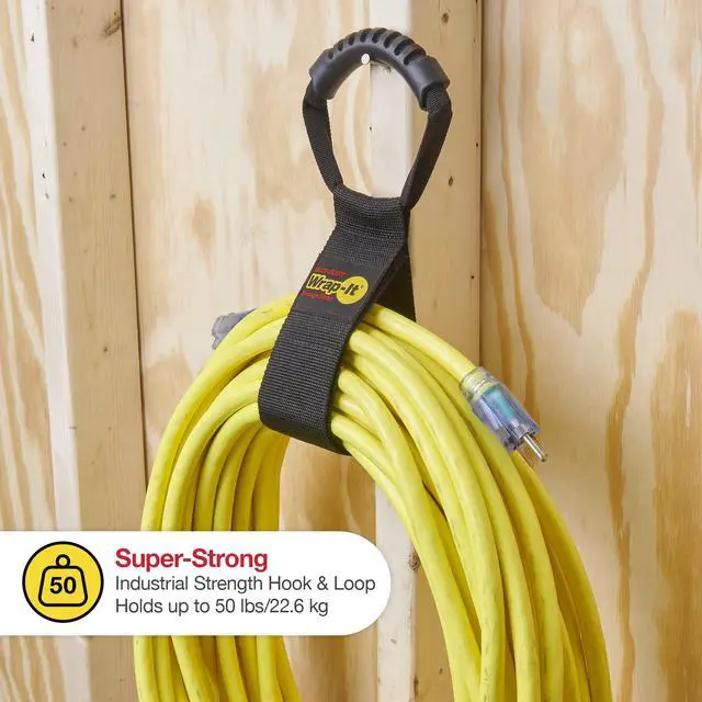 Alt view image 4 of 7 - Easy-Carry Straps - 22" (2-Pack) | Heavy-Duty Hook and Loop Cord Carrying Strap, Hanger, and Organizer with Handle for Pool Hoses, Garden Hoses, Cords, Cables