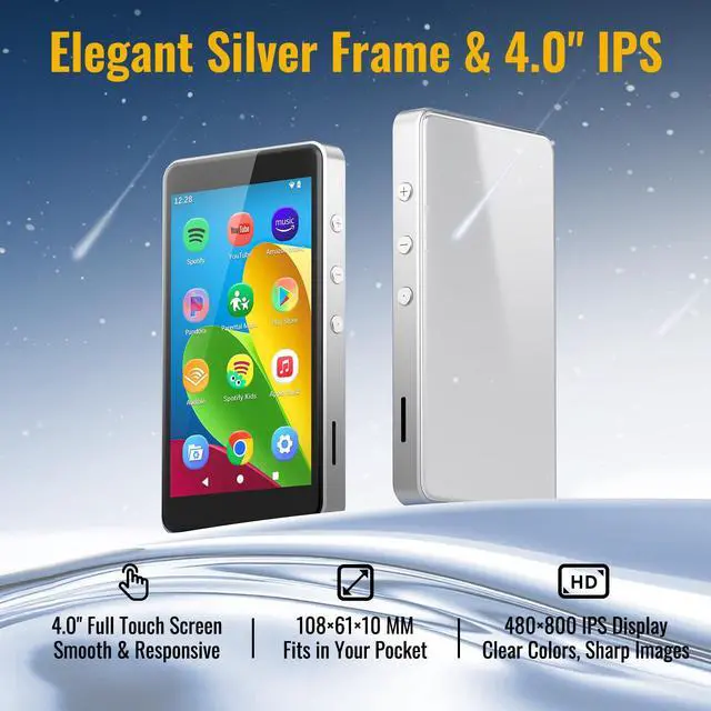Alt view image 7 of 7 - MP3 Player with Spotify for Kids, Play Store | Android 14, Parental Controls, Night Mode, Audible, Amazon Music, Libby, Earphones Included, Up to 1TB