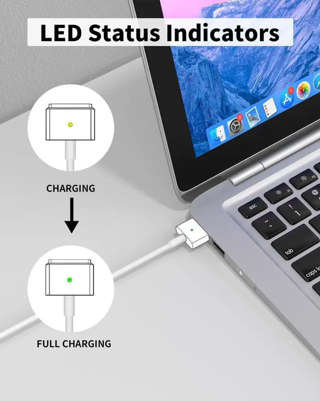 Alt view image 4 of 7 - Mac Book Pro Charger 85W Mag 2 T-Tip for 13/15-inch Late 2012-2017 | Mag-netic 2 Charger Power Adapter Compatible with Old Mac Book Pro/Air A1398,A1502,A1425,A1465,A1466 Not for 2018-2026 Models