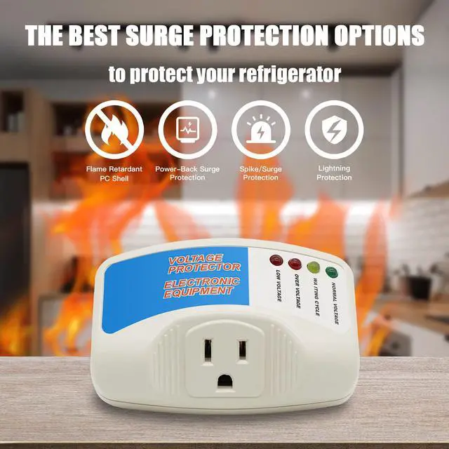 Alt view image 3 of 7 - Surge Protector Home Appliance,Single Outlet Power Voltage Protector,Voltage Brownout Outlet Surge Refrigerator 1440 Watts,Voltage Brownout Plug Outlet, 1875W, 125V, 15A(1 Pack)