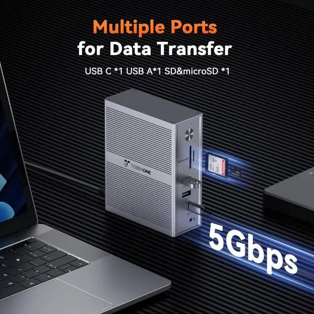 Alt view image 6 of 7 - USB C Laptop Docking Station 3 Monitors, Triple 4K DisplayLink | 120W Power Adapter, 3X HDMI, 5X USB, Gigabit Etherne, for MacBook M1-M5/Windows Owners,Professional Multitasking,Home Office