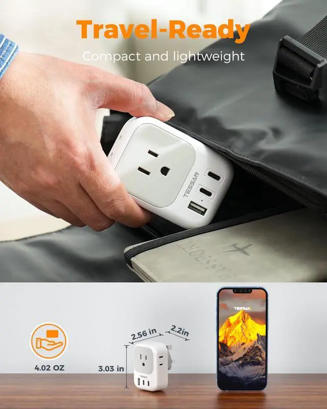 Alt view image 6 of 7 - US to UK Type G Travel Adapter | 4 Electrical Outlets, 3 USB Ports (2 USB C), Ireland England London Scotland Dubai Singapore Qatar Kenya British Compatible