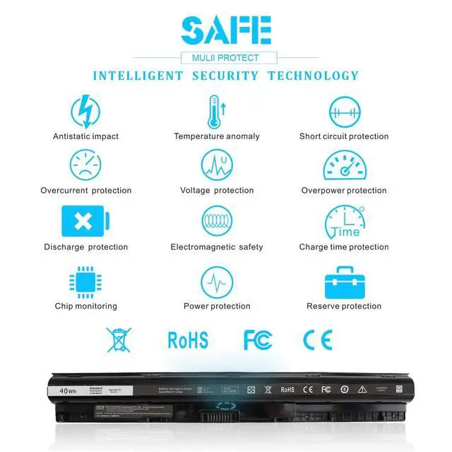 Alt view image 6 of 7 - Type M5Y1K 14.8V Battery for Dell Inspiron 15 5000 3000 Series 5566 5555 | 5558 5559 5758 3567 3551 3552 3558 14 3451 3452 3458 5458 17 5755 5758 5759 GXVJ3 HD4J0 WKRJ2 VN3N0 P51F P47F P63F P64G