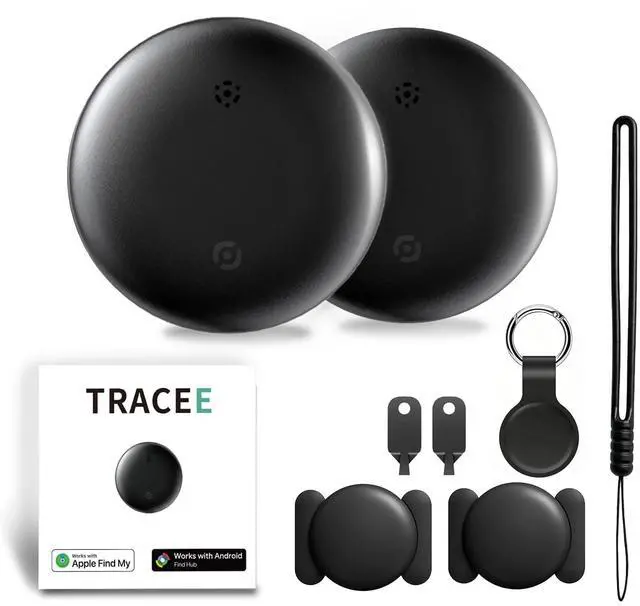 Main image of GPS Tracker 2.0, Bluetooth Item Locator 2 Pack for iOS Android | Compact Design With Silicone Keychain, Protective Case & Lanyard, Perfect For Keys, Bags, Wallets, Pets And Luggage