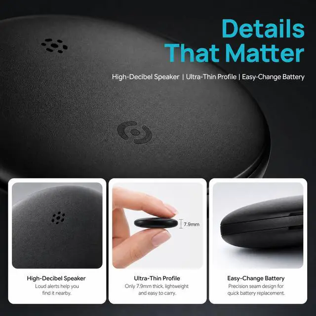 Alt view image 4 of 7 - GPS Tracker 2.0, Bluetooth Item Locator 2 Pack for iOS Android | Compact Design With Silicone Keychain, Protective Case & Lanyard, Perfect For Keys, Bags, Wallets, Pets And Luggage