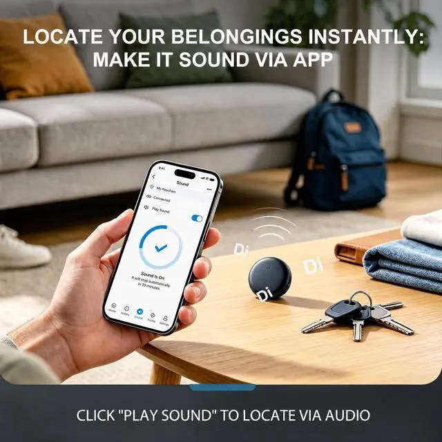 Alt view image 5 of 7 - GPS Tracker 2.0, Bluetooth Item Locator 2 Pack for iOS Android | Compact Design With Silicone Keychain, Protective Case & Lanyard, Perfect For Keys, Bags, Wallets, Pets And Luggage