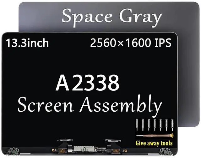 Main image of A2338 M1 Screen Replacement for MacBook Pro Retina A2338 M1 M2 | EMC 3578 MYD83 MYD92 MYDA2 MYDC2 MYD83LL/A MYD92LL/A MYDA2LL/A MYDC2LL/A Full LED LCD Screen Display Assembly Grey