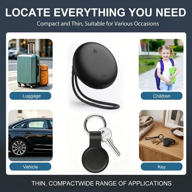 Alt view image 7 of 7 - GPS Tracker 2.0, Bluetooth Item Locator 2 Pack for iOS Android | Compact Design With Silicone Keychain, Protective Case & Lanyard, Perfect For Keys, Bags, Wallets, Pets And Luggage