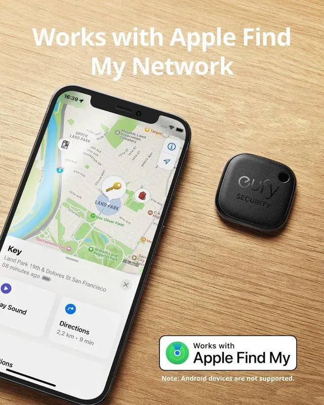 Alt view image 3 of 7 - by Anker SmartTrack Link (Black, 2-Pack), Android not Supported, Works with Apple Find My (iOS only), Key Finder, Bluetooth Tracker for Earbuds and Luggage, Phone Finder, Water Resistant