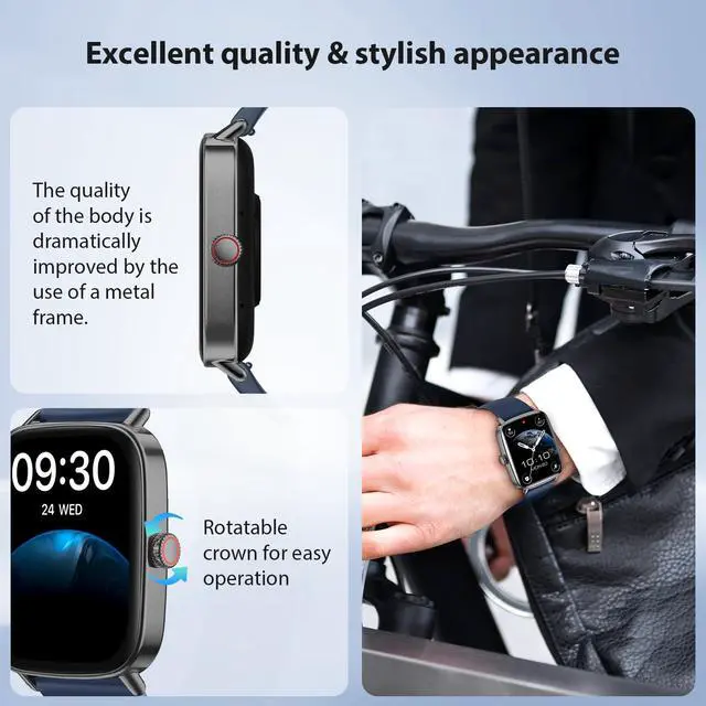 Alt view image 3 of 7 - Smart Watch for Women, 1.85" HD AMOLED Fitness Tracker (Answer/Call) with 24/7 Heart Rate/Sleep/SpO2 Monitor for iPhone & Android, 120+ Sports Modes Smartwatch with IP68 Waterproof, 2 Bands