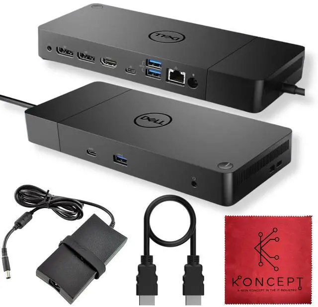 Main image of WD19 Dell Docking Station - Dual Monitor USB-C Dock with 180W & HDMI Cable | VGA & Mini DisplayPort Support, RJ45 Ethernet, Multiple USB 3.0/2.0 Ports, Audio Connectivity & One-Cable Workstation Setup