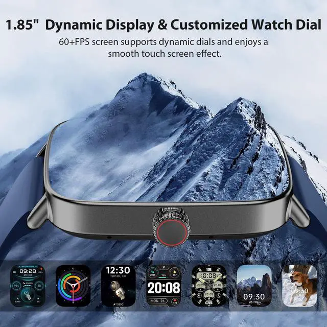 Alt view image 6 of 7 - Smart Watch for Women, 1.85" HD AMOLED Fitness Tracker (Answer/Call) with 24/7 Heart Rate/Sleep/SpO2 Monitor for iPhone & Android, 120+ Sports Modes Smartwatch with IP68 Waterproof, 2 Bands