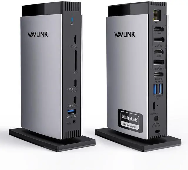 Main image of DisplayLink Docking Station 3 Monitors with 130WPD Power Adapter, USB C Laptop Dock for M1/M2/M3/M4/Mac and Windows, Thunderbolt 4/3