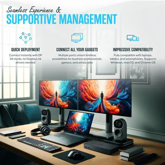 Alt view image 5 of 6 - WD19 Dell Docking Station - Dual Monitor USB-C Dock with 180W & HDMI Cable | VGA & Mini DisplayPort Support, RJ45 Ethernet, Multiple USB 3.0/2.0 Ports, Audio Connectivity & One-Cable Workstation Setup