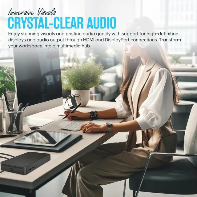 Alt view image 6 of 6 - WD19 Dell Docking Station - Dual Monitor USB-C Dock with 180W & HDMI Cable | VGA & Mini DisplayPort Support, RJ45 Ethernet, Multiple USB 3.0/2.0 Ports, Audio Connectivity & One-Cable Workstation Setup