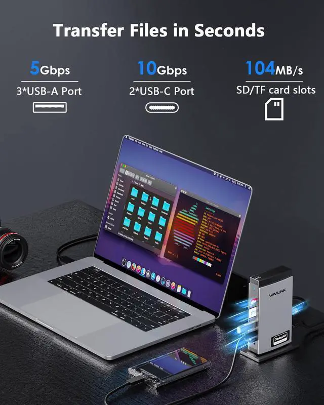 Alt view image 4 of 6 - DisplayLink Docking Station 3 Monitors with 130WPD Power Adapter, USB C Laptop Dock for M1/M2/M3/M4/Mac and Windows, Thunderbolt 4/3