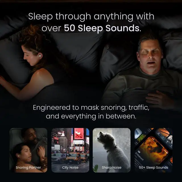 Alt view image 4 of 7 - Sleepbuds® 2 - Sleep Earbuds, Snoring & Noise Masking Headphones | All-Night Side-Sleeper Comfort, Ultra Small Fit, 14-hr Battery, 50+ Sleep Sounds, In-Ear Alarm, Reliable Bluetooth Connection