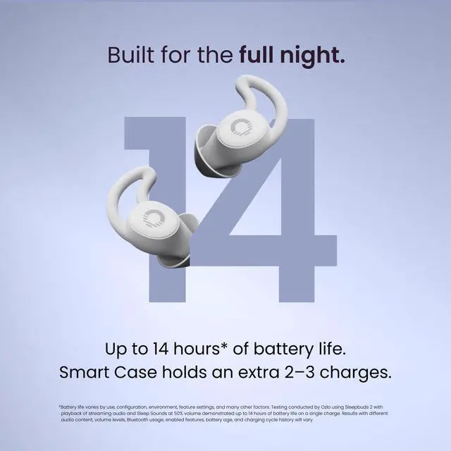 Alt view image 5 of 7 - Sleepbuds® 2 - Sleep Earbuds, Snoring & Noise Masking Headphones | All-Night Side-Sleeper Comfort, Ultra Small Fit, 14-hr Battery, 50+ Sleep Sounds, In-Ear Alarm, Reliable Bluetooth Connection