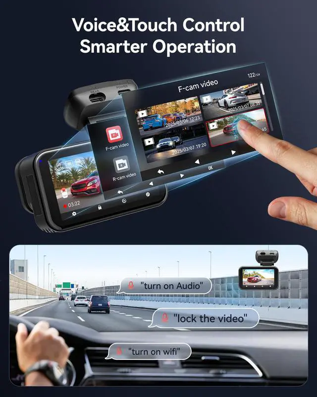 Alt view image 7 of 7 - VC70 4K+2.5K Dash Cam, STARVIS 2 IMX678, Dual HDR, 30MB/s WiFi | Built-in 5.8GHz WiFi 6, Hyper Night Clarity, Dash Camera for Cars with 24H Parking Monitor, Loop Recording, 128GB Card