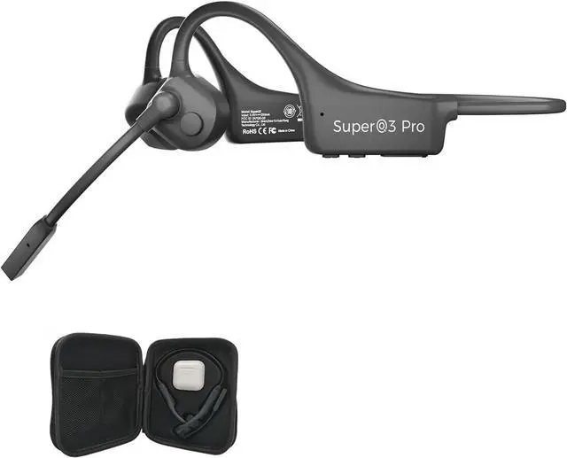 Main image of Open Ear Bone Conduction Headphones with mic - Bluetooth Headset Waterproof Bone Conducting Earphones, Headphones Wireless Earbuds Set, with QCC Chip, CVC8.0 Noise-canceling