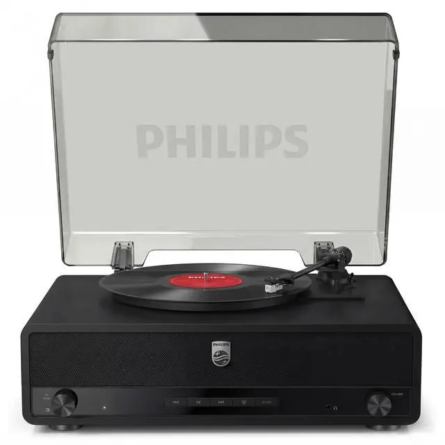 Main image of Record Player, All-in-One Bluetooth Turntable with Built-in Speakers, 3-Speed Belt-Drive Vinyl Record Player, Audio-Technica Stylus, Wireless Streaming in & Out, RCA/AUX/Headphone, Auto-Stop