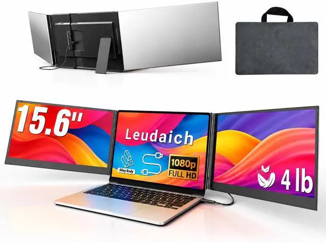 Main image of One Cable Laptop Screen Extender, 15.6" FHD 1080P IPS Portable Monitor, Ultra-Slim Travel Dual Monitor Fits 13-17" Laptops, Triple Monitor Compatible with Mac/Windows(Driver Required)