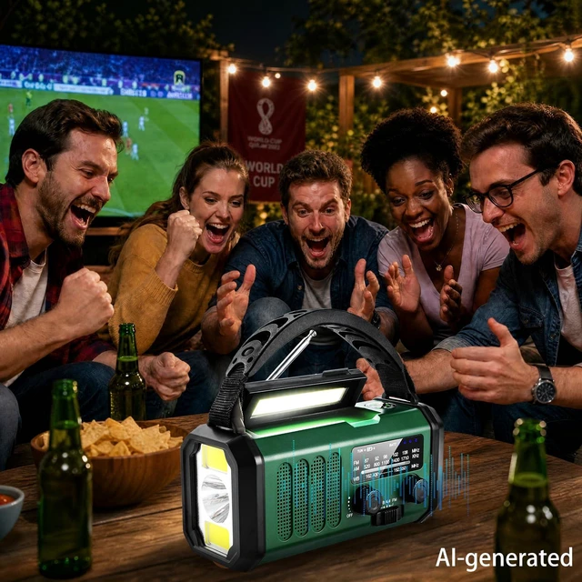 Alt view image 2 of 7 - Hand Crank Emergency Radio, 10000mAh Solar AM/FM Weather Radio 3Mode LED Flashlight and Reading Light Power Bank, USBC Rechargeable, SOS Alarm for Camping Survival Emergencies
