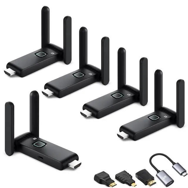 Main image of Wireless HDMI Transmitter and 4 Receiver Plug and Play Adapter | 2.4/5.8G@60Hz165FT/50M, suitable for expanding from laptops,TV boxes and Camera to multiple TVs/monitors