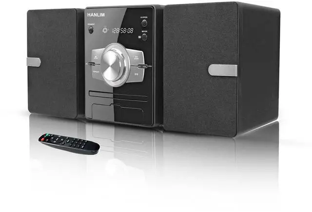 Main image of Home Stereo System with CD Player, FM Radio, Bluetooth, AUX in, USB in, Earphone Jack, Remote Control Included, 30W HiFi Shelf Stereo System