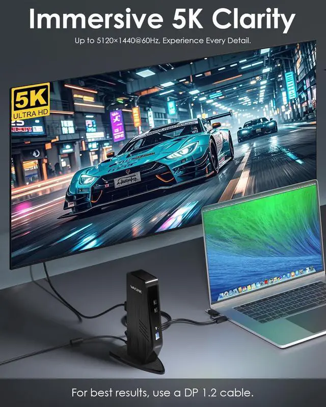 Alt view image 3 of 7 - USB C Docking Station Dual Monitor, Dual 5K/4K@60Hz Displaylink Docking Station for M1/M2/M3/M4 Mac or Windows, 13-in-1 Laptop Dock with 2X HDMI, 2X DP, 130WPD, Gigabit Ethernet, 5X USB, Audio