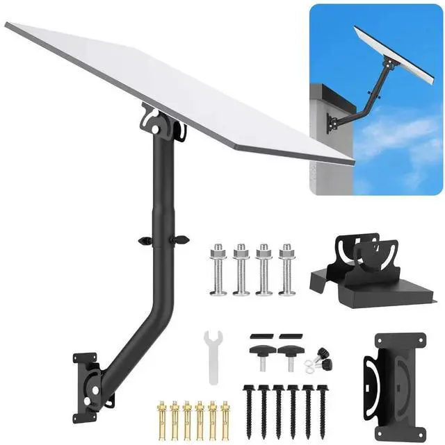 Main image of Standard 4/4x/Gen 3 Wall & Roof Mount for Starlink, Adjustable Metal Bracket with Pipe Adapter Kit for V3 Dish, Weatherproof Heavy Duty