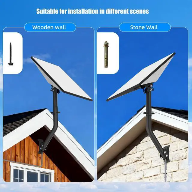 Alt view image 3 of 7 - Standard 4/4x/Gen 3 Wall & Roof Mount for Starlink, Adjustable Metal Bracket with Pipe Adapter Kit for V3 Dish, Weatherproof Heavy Duty