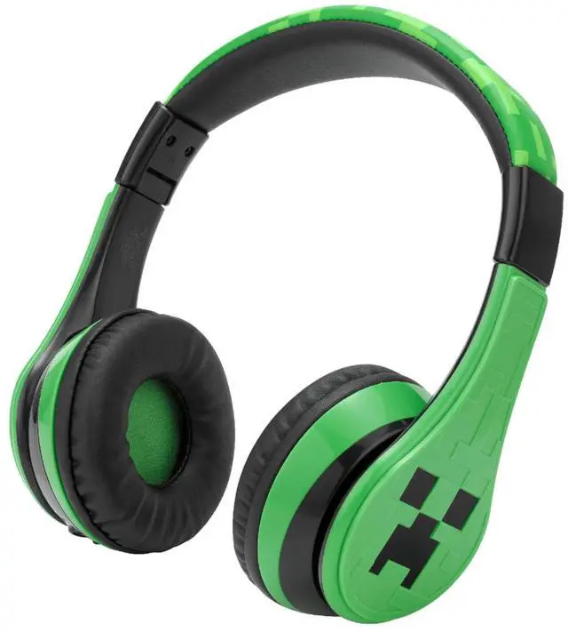 Main image of Minecraft Kids Bluetooth Headphones, Wireless Headphones with Microphone | Volume Reduced and Adjustable Headband