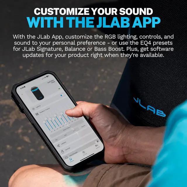 Alt view image 7 of 7 - Epic Party, Portable Bluetooth Speaker, 360-Degree Sound, RGB LED Lighting, Black