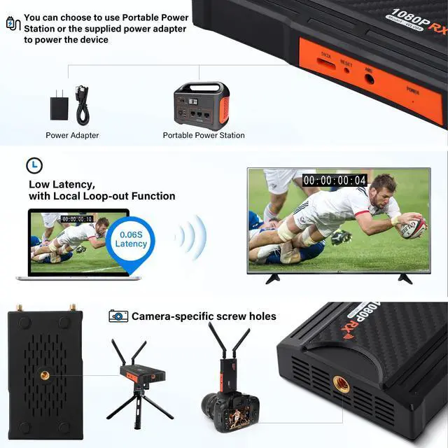 Alt view image 6 of 7 - Wireless HDMI Transmitter and Receiver,1080P Full HD Wireless HDMI Extenders 820FT with Loop-Out and Support IR Remote Streaming from PC,Camera,Laptop,Netflix,Ps4/5 to HDTV/Projector/DSLR