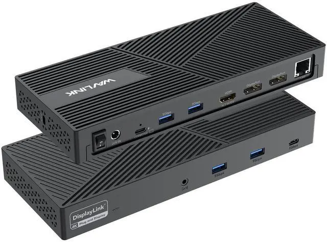 Main image of Docking Station 3 Monitors, 12-in-1 DisplayLink Docking Station with 100W PD Charging Triple 4K@60Hz HDMI+DP Gigabit Ethernet 5Gbps USB 3.0 Audio for Dell/HP/Lenovo/MacBook Neo