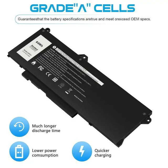 Alt view image 7 of 7 - GRT01 0P3TJ VXD57 Laptop Battery for Dell Latitude 15 5521 5531 14 5421 5431 Precision 3470 3561 3571 3581 3591 Mobile Workstation Alienware m17 R5 AMD Series Gaming R05P0 00P3TJ 05RGW 9JRV0 0R05P0