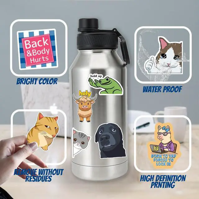 Alt view image 6 of 7 - 306pcs Funny Meme Vinyl Stickers Pack, Large Bulk Sticker for Laptop, Phone, Water Bottles, Computer Cars... Vine Sticker Decal DIY Décor for Bumper Accesory