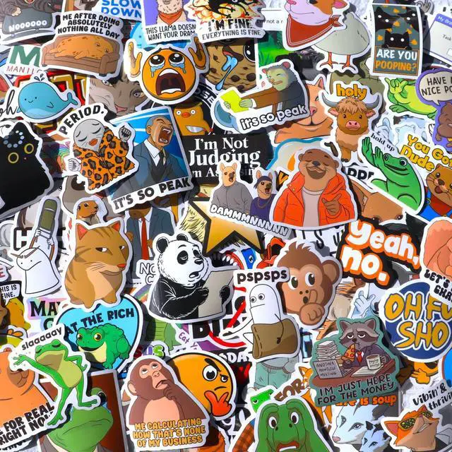 Alt view image 7 of 7 - 306pcs Funny Meme Vinyl Stickers Pack, Large Bulk Sticker for Laptop, Phone, Water Bottles, Computer Cars... Vine Sticker Decal DIY Décor for Bumper Accesory