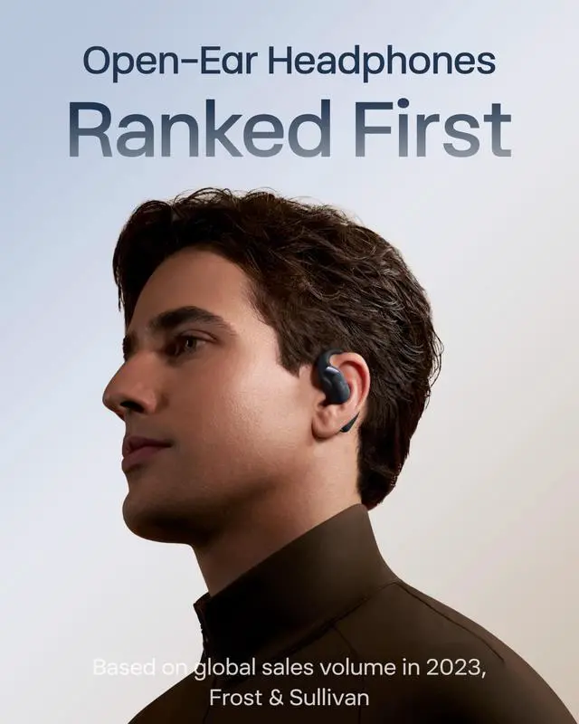 Alt view image 2 of 7 - OpenFit 2+ Open-Ear Earbuds, Black, Dolby Audio,Wireless Charging | Soft Ear Hooks IP55 Water-Resistant; USB-C Fast Charging48H Playtime; Gym/outdoor/home use