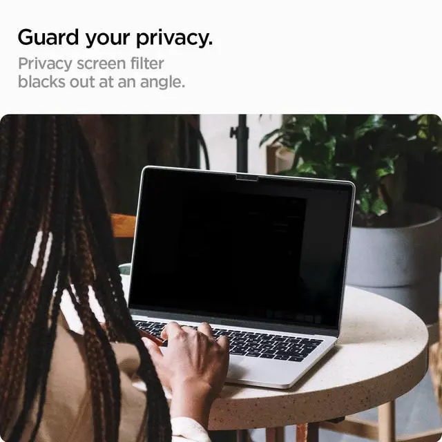 Alt view image 3 of 7 - SafeView Screen Protector for MacBook Pro 14" M1-M5 Series | Privacy filter blocks side-angle views, anti-glare, easy install, magnetic attachment, precise cutouts and webcam clearance