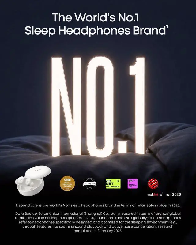 Alt view image 2 of 7 - Sleep A30 Special by Anker, Noise Reduction Sleep Earbuds | Noise Reduction, Adaptive Snore Masking, Ultra Comfort for Side Sleepers, Vast Sleep Audio, 8-10H Playtime, Sleep Headphones
